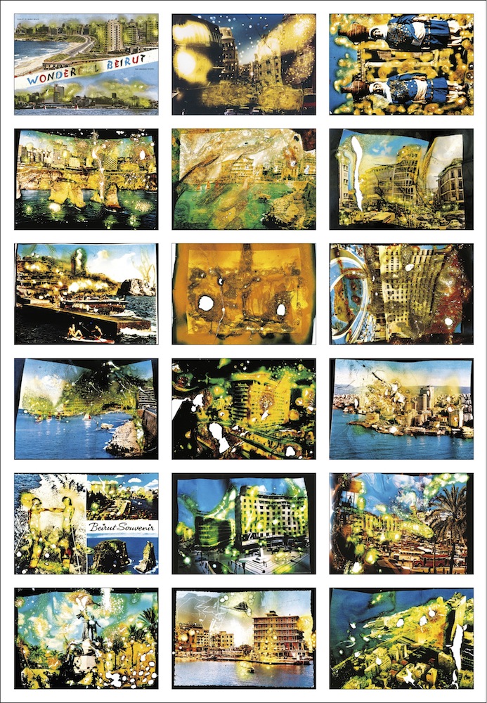 Joana Hadjithomas & Khalil Joreige, Cartes postales de guerre, 2ème partie du projet Wonder Beirut, 1997-2006. Édition de 18 cartes postales. © Joana Hadjithomas & Khalil Joreige. Galerie In Situ — fabienne leclerc.